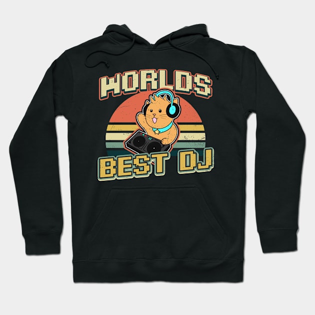 Cat DJ Shirt | Vintage Retro Sunset Gift Hoodie by Gawkclothing